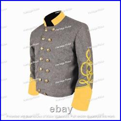 US Civil War Confederate Double Breast Grey Shell Jacket Size 56, 62