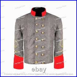 US Civil War Confederate Double Breast Grey Shell Jacket Size 56, 62