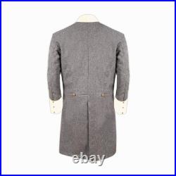 US Civil War Confederate Frock Coat Double Breast Grey Off-White Cuff Collar
