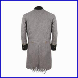 US Civil War Confederate Frock Coat Double Breast Grey With Black Cuff Collar US Civil War Confederate Frock Coat Double Breast Grey With Black Cuff Collar