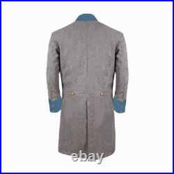 US Civil War Confederate Frock Coat Double Breast Grey With Sky Blue Cuff Collar US Civil War Confederate Frock Coat Double Breast Grey With Sky Blue Cuff Collar