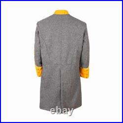 US Civil War Confederate Frock Coat Single Breast Grey With Yellow Cuff Collar