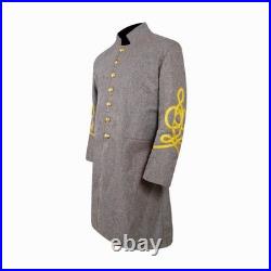 US Civil War Confederate Frock Coat Single Breasted Complete Grey All Sizes US Civil War Confederate Frock Coat Single Breasted Complete Grey All Sizes