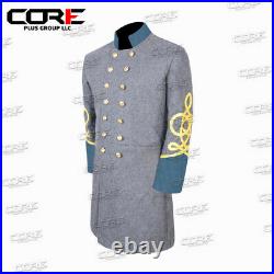 US Civil War Confederate General's 4 Row Braid Double Breast Infantry Frock Coat