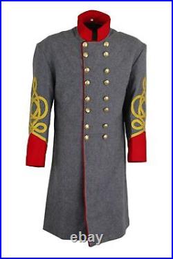US Civil War Confederate Gray Frock Coat Double Breast All Sizes Available