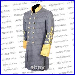 US Civil War Confederate Gray Frock Coat Double Breasted Braid DDP No Tariff