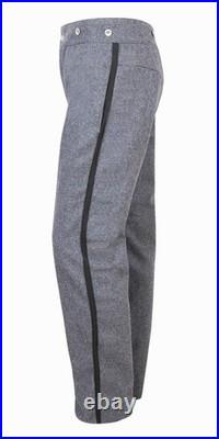 US Civil War Confederate Gray Pants With 0.5 inch Multi Color Stripe All Sizes