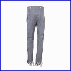 US Civil War Confederate Gray Pants With 0.5 inch Multi Color Stripe All Sizes