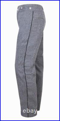 US Civil War Confederate Gray Pants With 0.8 inch Multi Color Trim All Sizes