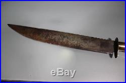 US Civil War Confederate Named Dufilho New Orleans 1861 Bowie Knife 14 Blade