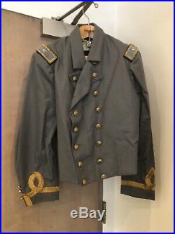 US Civil War Confederate Navy Officer 2 Coats From The Movie IRONCLADS (1992)