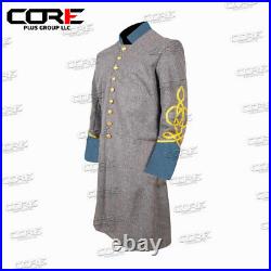 US Civil War Confederate Officer's 3 Row Braid Single Breast Infantry Frock Coat