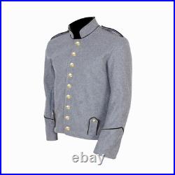 US Civil War Confederate Richmond Depot Jacket Grey Black Piping Northern Virgin