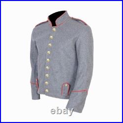 US Civil War Confederate Richmond Depot Jacket Grey Red Piping Northern Virgin