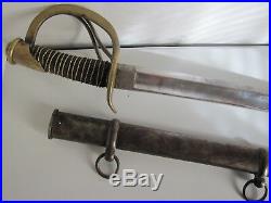 US Civil War Model 1840 Heavy Cavalry Sword withScabbard-Wristbreaker-Confederate
