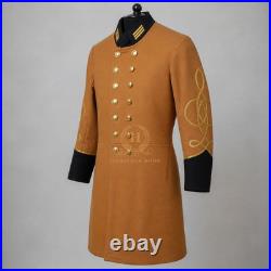 US Civil War Repro Confederate Butternut Officer Frock Coat Austrian All Sizes