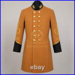 US Civil War Repro Confederate Butternut Officer Frock Coat Austrian All Sizes US Civil War Repro Confederate Butternut Officer Frock Coat Austrian All Sizes