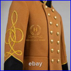 US Civil War Repro Confederate Butternut Officer Frock Coat Austrian All Sizes