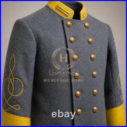 US Civil War Repro Confederate Cavalry Officer Shell Jacket Yellow All Sizes