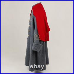 US Civil War Repro Confederate Grey Greatcoat Red Cape Artillery All Sizes