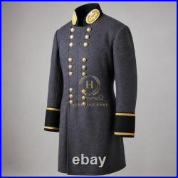 US Civil War Repro Confederate Staff Officer Frock Coat Gold Patch All Sizes