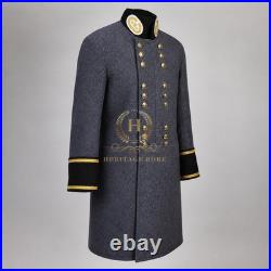 US Civil War Repro Confederate Staff Officer Frock Coat Gold Patch All Sizes