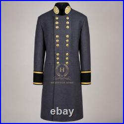 US Civil War Repro Confederate Staff Officer Frock Coat Gold Patch All Sizes