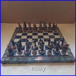 US Civil War Union North VS Confederate South Chess Set And Board