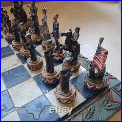 US Civil War Union North VS Confederate South Chess Set And Board