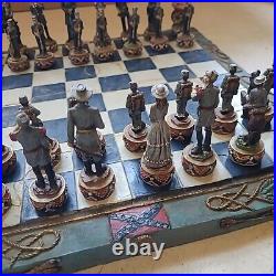 US Civil War Union North VS Confederate South Chess Set And Board