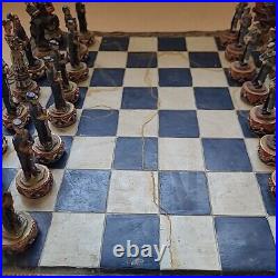 US Civil War Union North VS Confederate South Chess Set And Board