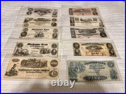 USA Confederate States Civil War Obsolete Currency Lot 10 Notes High Grade + Unc