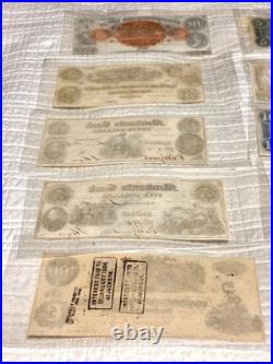USA Confederate States Civil War Obsolete Currency Lot 10 Notes High Grade + Unc