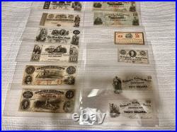 USA Confederate States Civil War Obsolete Currency Lot 12 Notes High Grade + Unc