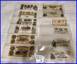 USA Confederate States Civil War Obsolete Currency Lot 12 Notes High Grade + Unc