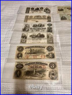USA Confederate States Civil War Obsolete Currency Lot 12 Notes High Grade + Unc