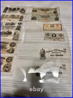 USA Confederate States Civil War Obsolete Currency Lot 12 Notes High Grade + Unc