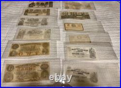 USA Confederate States Civil War Obsolete Currency Lot 12 Notes High Grade + Unc