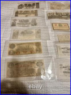 USA Confederate States Civil War Obsolete Currency Lot 12 Notes High Grade + Unc