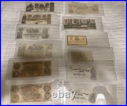 USA Confederate States Civil War Obsolete Currency Lot 12 Notes High Grade + Unc