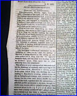 Ulysses S. Grant Finished & Robert E. Lee CONFEDERATE Civil War 1863 Newspaper