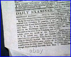 Ulysses S. Grant Finished & Robert E. Lee CONFEDERATE Civil War 1863 Newspaper