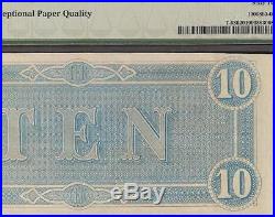 Unc 1864 $10 Dollar Bill Confederate Currency CIVIL War Era Note Money T-68 Pmg
