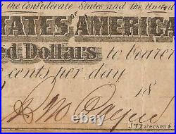 Undated $100 Confederate States Currency CIVIL War Note Money T-39 Pmg Error