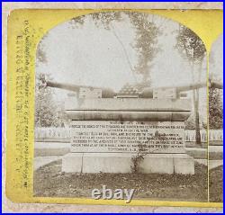 Union & Confederate CIVIL War Unknown Soldiers Monument 1866 Stereo View Photo