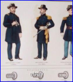 Union and Confederate Uniforms famous vintage Civil War print