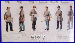 Union and Confederate Uniforms famous vintage Civil War print