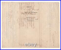 Us 1854 CIVIL War Confederate States Army Purchase Order Signed Major W. H Haynes