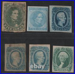 Us 1861-1863 CIVIL War Confederate Issues Scott #1 Jefferson Davis Sc. #6, 9, 11