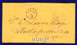 Us 1861 Confederate CIVIL War Stampless Cover With Confederate Paid 5 Cents